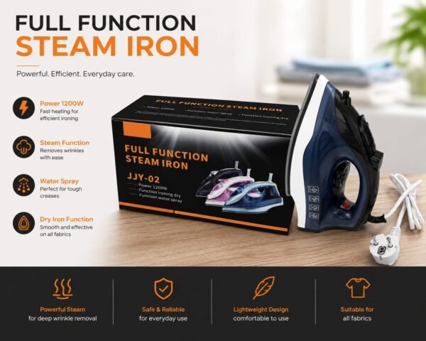 electric steam iron – efficient fabric care