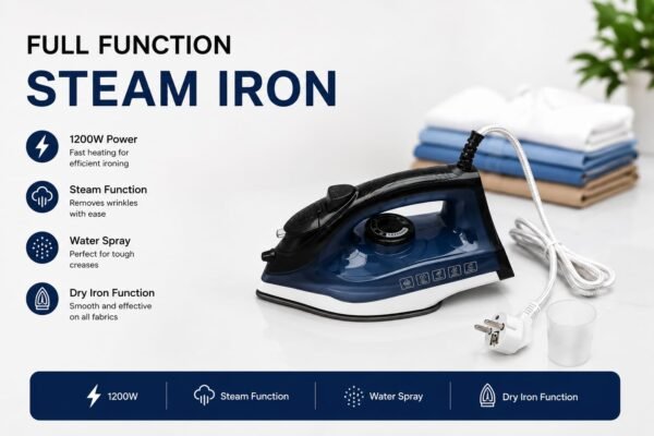 electric steam iron – efficient fabric care