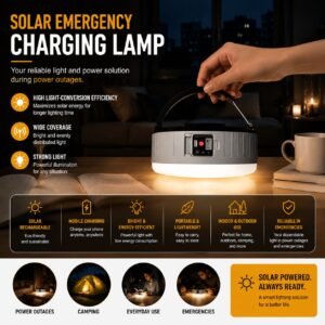 solar rechargeable lamp – portable solar light with mobile charger
