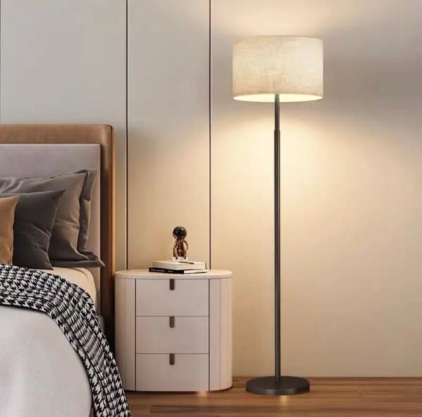 modern minimalist floor lamp – metal stand & fabric shade (pre order)
