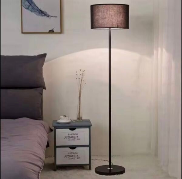modern minimalist floor lamp – metal stand & fabric shade (pre order)