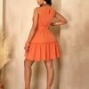 chic sleeveless mini dress orange 05