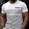 men’s casual slim fit t shirt – modern striped design