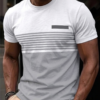 men’s casual slim fit t shirt – modern striped design