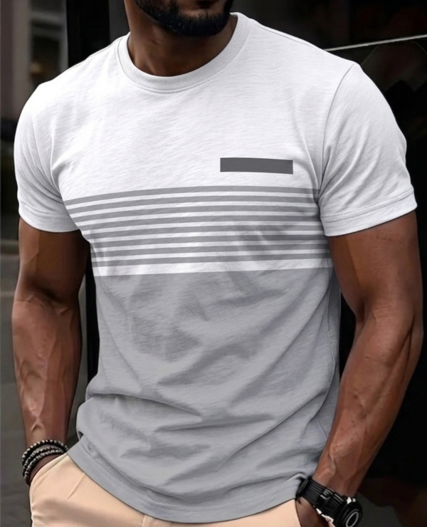 men’s casual slim fit t shirt – modern striped design