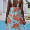 women’s floral halter mini dress – summer beach style