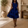 elegant blue flowy dress