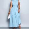 elegant sky blue maxi dress