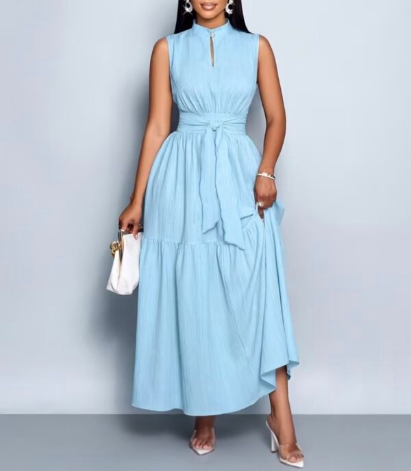 elegant sky blue maxi dress