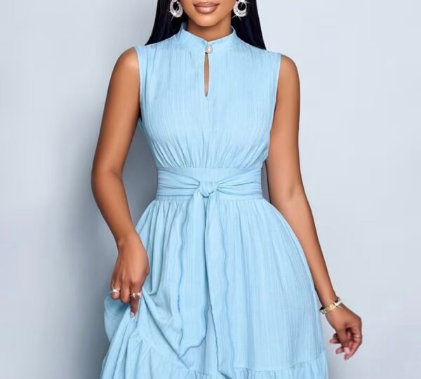 elegant sky blue maxi dress