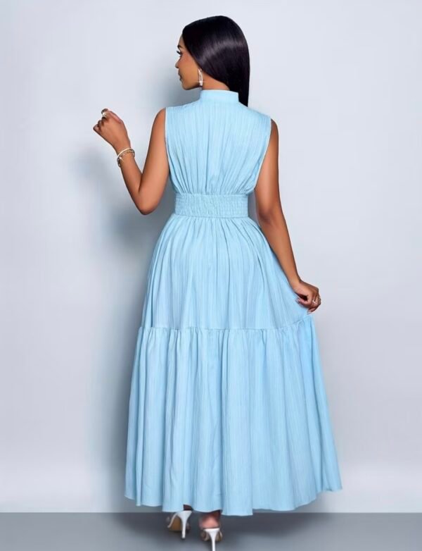 elegant sky blue maxi dress