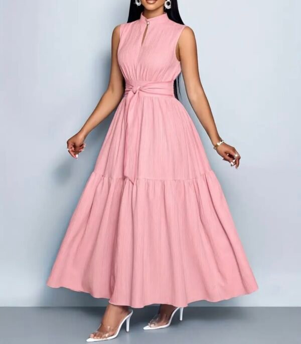 elegant sky pink maxi dress