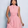 elegant sky pink maxi dress