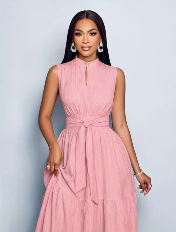 elegant sky pink maxi dress