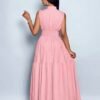 elegant sky pink maxi dress