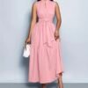 elegant sky pink maxi dress