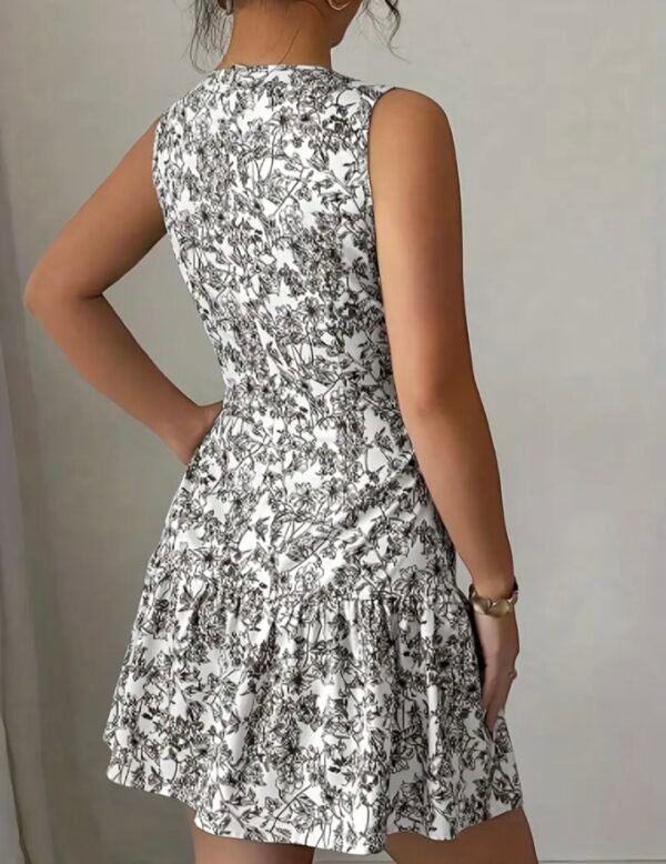 floral black mini dress