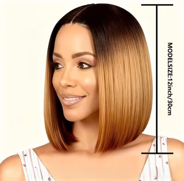 sleek ombre bob synthetic wig
