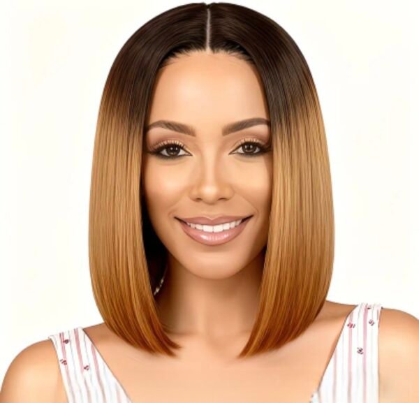 sleek ombre bob synthetic wig