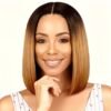 sleek ombre bob synthetic wig