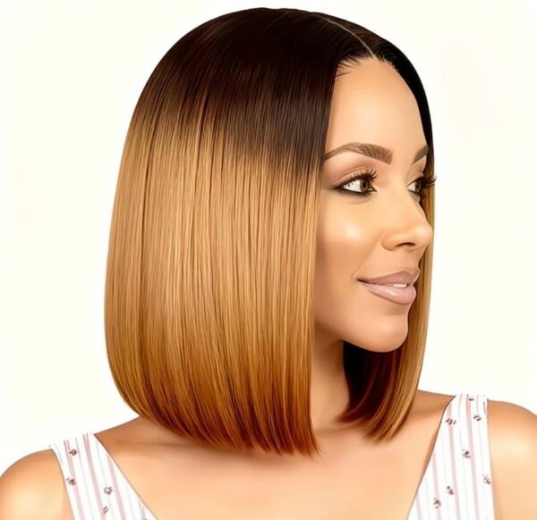sleek ombre bob synthetic wig