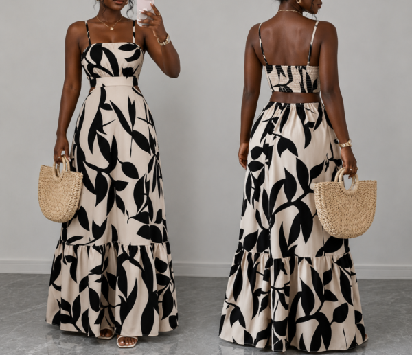 tropical elegance maxi dress