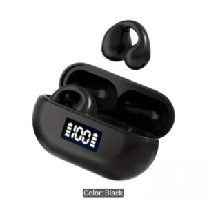 wireless bluetooth earbuds with led display charging case – black