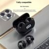wireless bluetooth earbuds with led display charging case – black