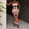 strapless floral maxi dress – beige